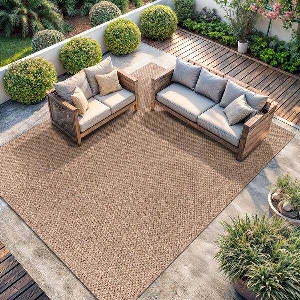 Jutem Natural 6 ft. x 9 ft. Solid Indoor Area Rug JUT500-NAT-6x9