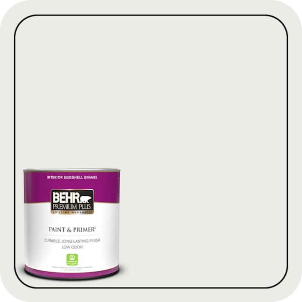 BEHR PREMIUM PLUS 1 qt. Designer Collection #DC-002 Statement White Eggshell Enamel Low Odor Interior Paint & Primer
