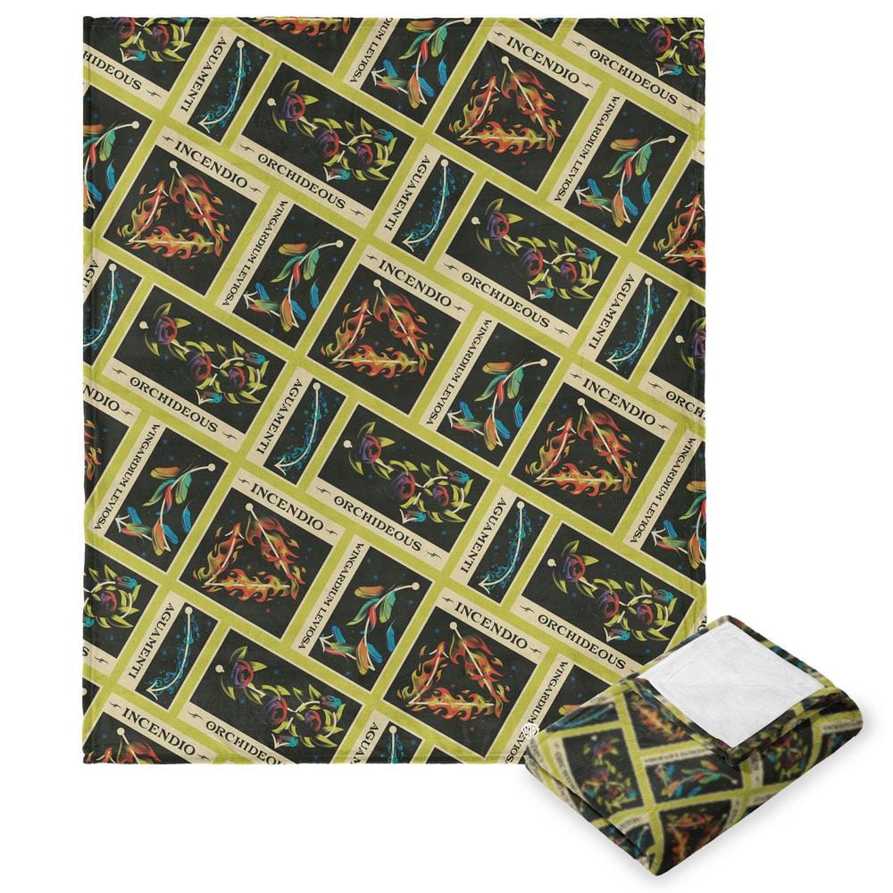THE NORTHWEST GROUP Harry Potter Spell Pattern Multi-Colored Silk Touch Throw Blanket