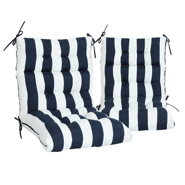 Zeus & Ruta 22 x 20 x 4 Replacement High Back Outdoor Dining Chair Cushions, Adirondack Cushions for Garden Porch, Navy Blue