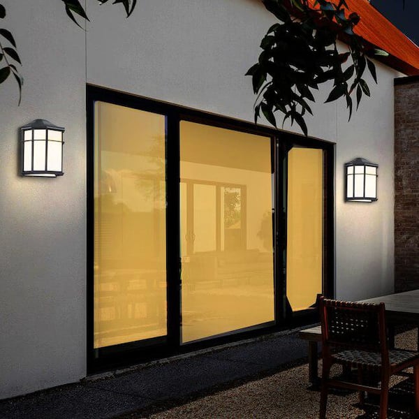 PUDO 7.76 in. 1-Light Black Half Octagon LED Wall Light Sconce