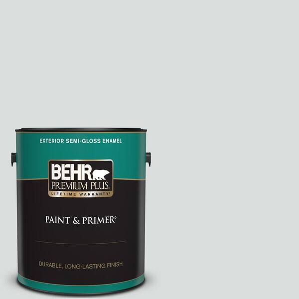 BEHR PREMIUM PLUS 1 gal. #ECC-33-2 Silver Sands Semi-Gloss Enamel Exterior Paint & Primer