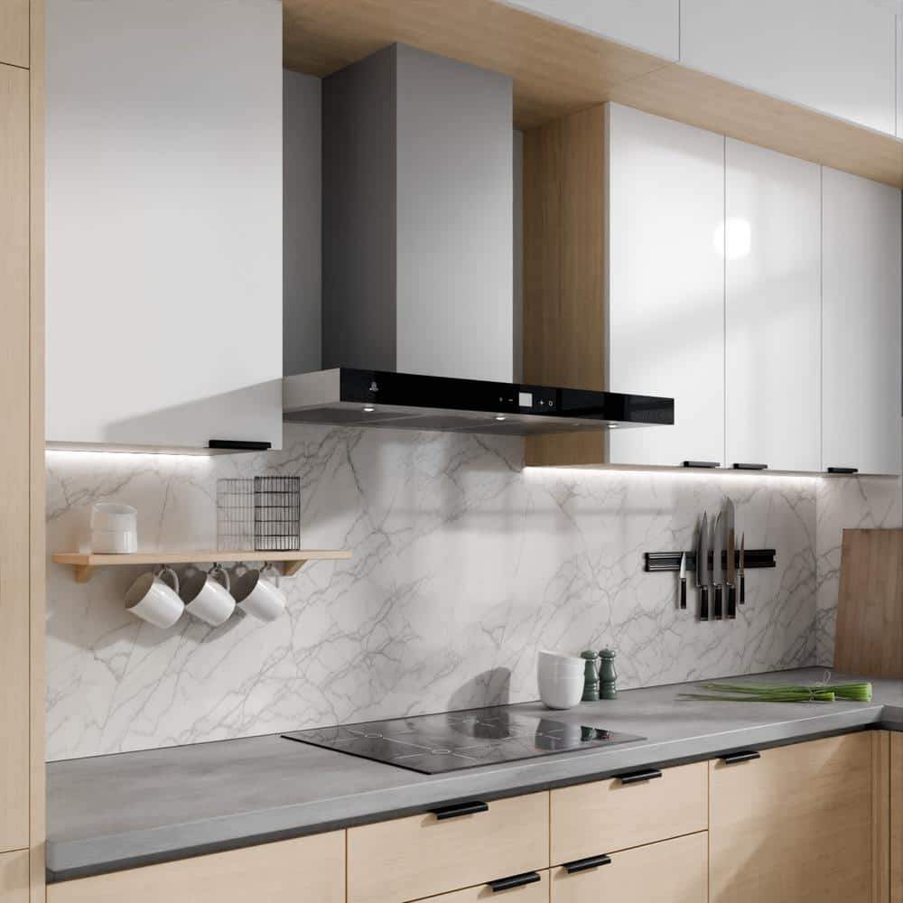 36" Stainless Steel Convertible Wall Mount Range Hood with LED Lights