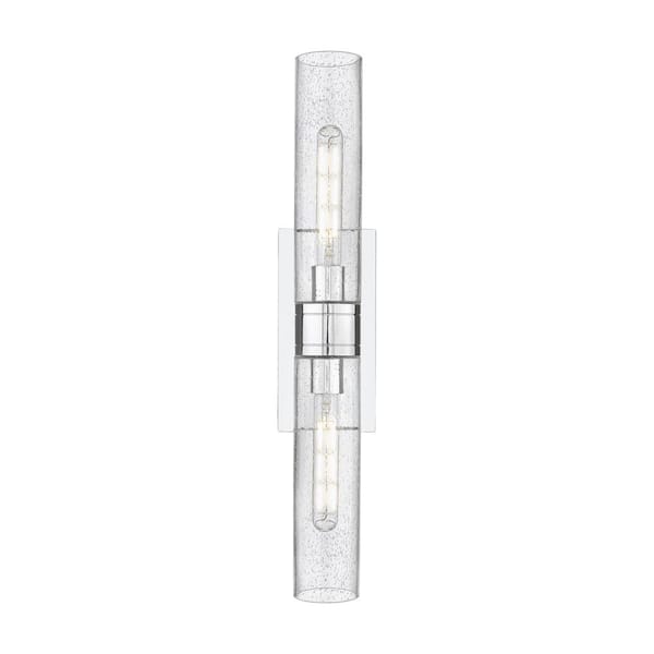 Innovations Ballston Urban 24 in. 2-Light Polished Chrome Vanity Light with Glass Shade