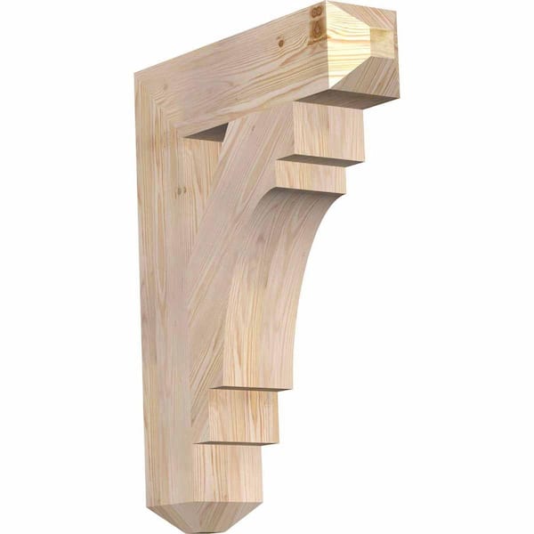 Ekena Millwork 5.5 in. x 32 in. x 24 in. Douglas Fir Merced Craftsman Smooth Bracket