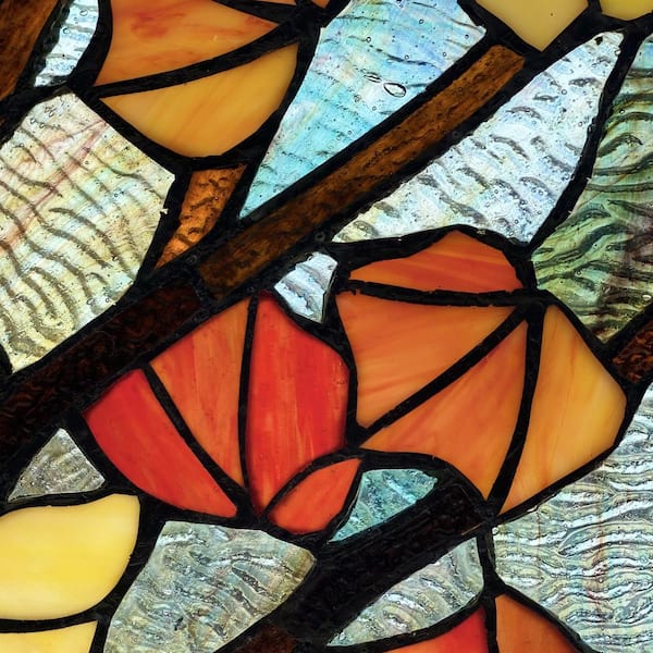 Stained Glass Sheets. Streaky Brown, Orange and Green. Stunning Bright -  Ruby Lane