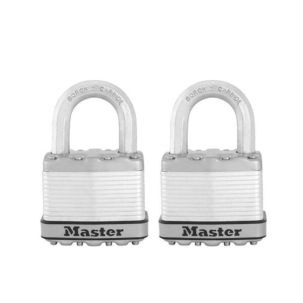 Master Lock Heavy Duty Outdoor Padlock with Key, 2 in. Wide, 2-1/2 in.  Shackle, 2 Pack M5XTLJCCSEN - The Home Depot