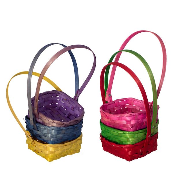 WICKERWISE (Set of 6) Decorative Baskets in Assorted Colors Perfect for