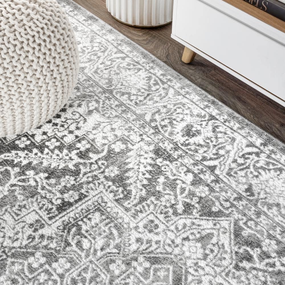 Light Gray 8' x 10' Synthetic Flat Woven Area Rug