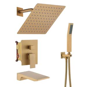 3-Function Single Handle 1-Spray Shower Faucet 1.8 GPM with Pressure Balance in. Brushed Gold
