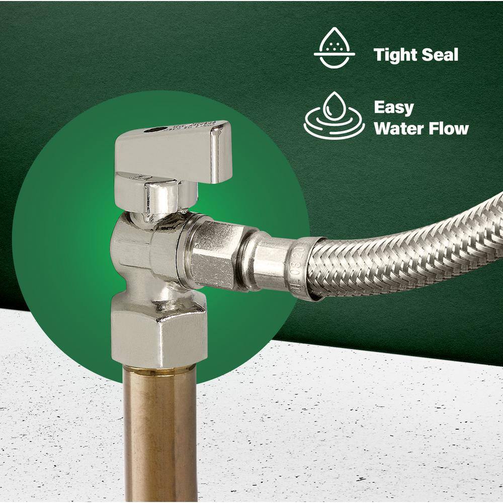 Chrome Plated Brass Dual Outlet Angle Stop Valve (2-Pack)