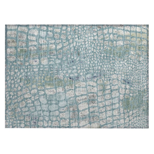Chantille Machine Washable Indoor/Outdoor Abstract ACN3000 Teal 3 ft. x 4 ft. Area Rug
