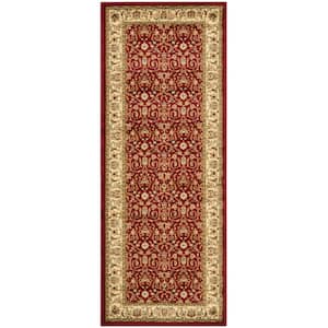 Lyndhurst Red/Ivory 2 ft. x 6 ft. Speckled Floral Border Runner Rug