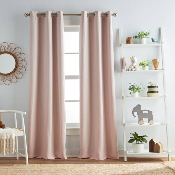 Dream Factory Harper Blackout Grommet Lined Pink 37 in. W x 63 in. L