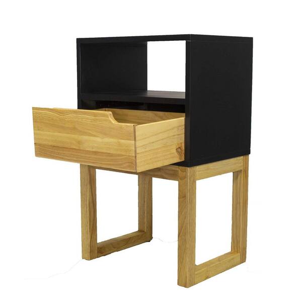 Homeroots Sy 26 In Black And Natural Solid Wood Console Table 365087 Solid Wood Console Table, 26 Inch Height Console Table