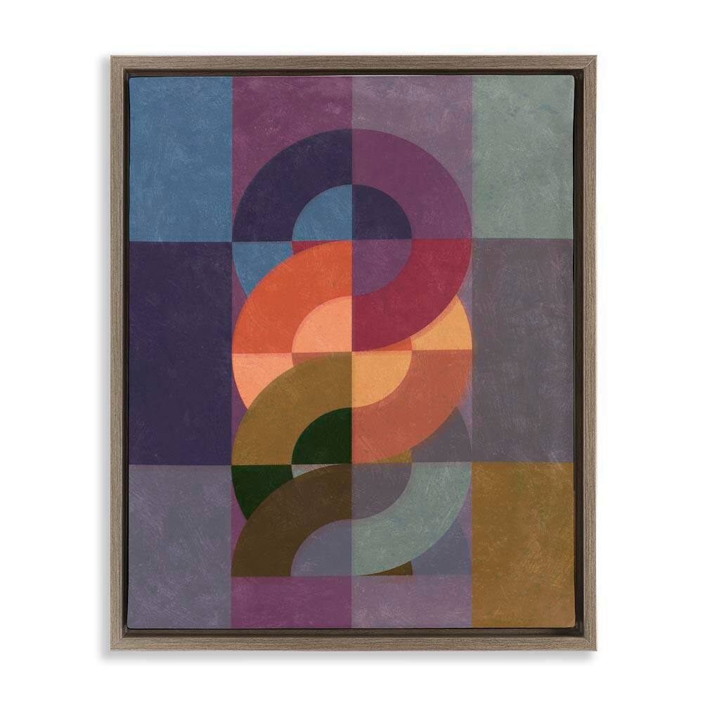 Modern Interlocking Circles by Victoria Barnes Brown Floater Frame Abstract Graphic Art Print 21 in. x 17 in. price history on PriceWatchPro