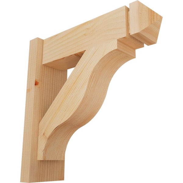 Ekena Millwork 5-1/2 in. x 18 in. x 18 in. Douglas Fir Fuston Arts and Crafts Smooth Outlooker