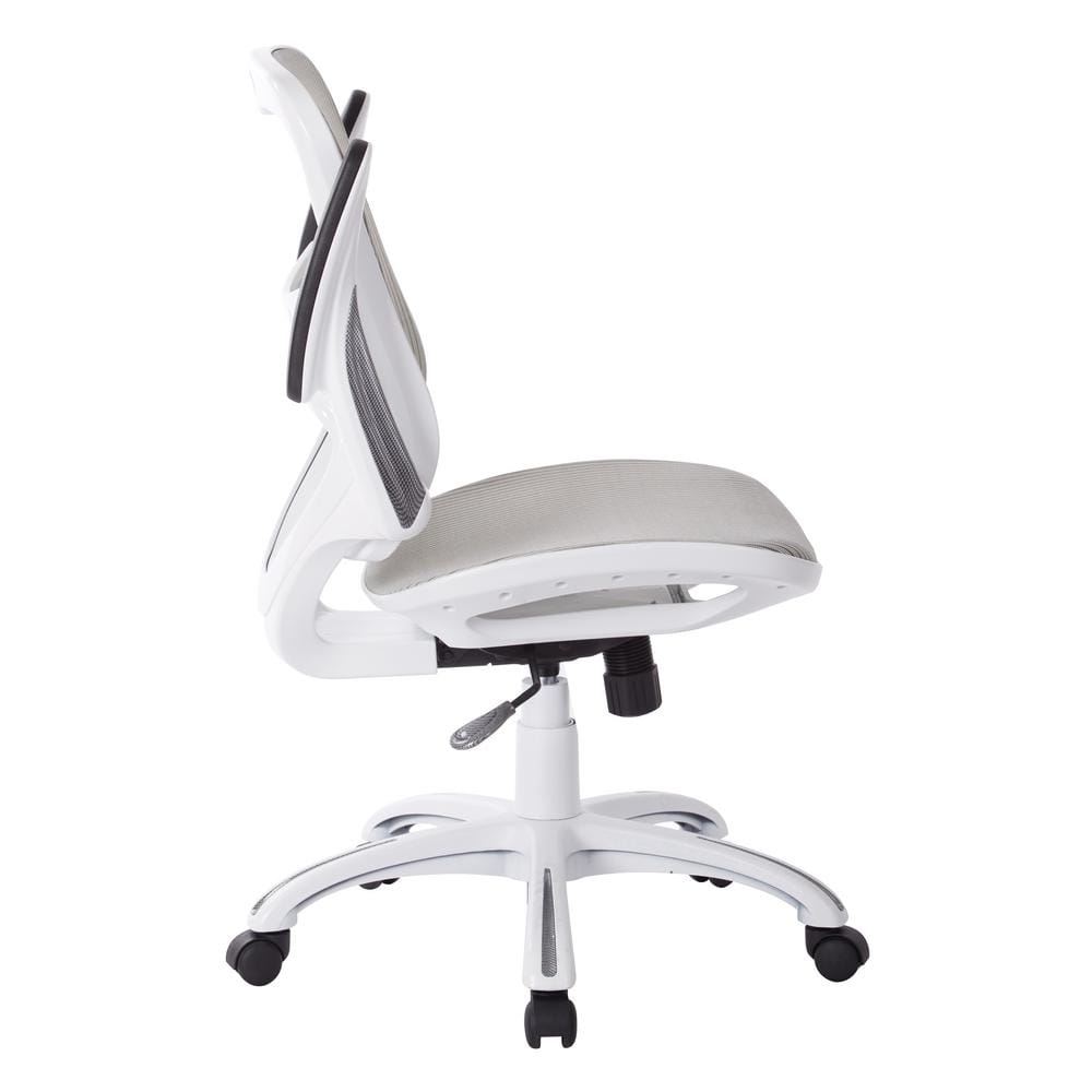 Riley White Mesh Executive Swivel Management Chair with Adjustable Arms