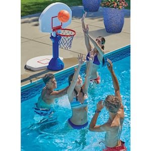 Dunk and Spike 2-in-1 Basketball/Volleyball Game 28 ft. W X 27 in. H Volleyball and 30 in. W X 47 in. H Basketball Set