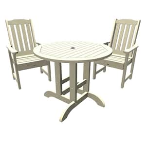 Lehigh Whitewash 3-Piece Recycled Plastic Round Outdoor Dining Set
