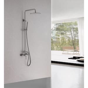 2-Spray Wall Bar Shower Kit with Hand Shower in Polished Chrome