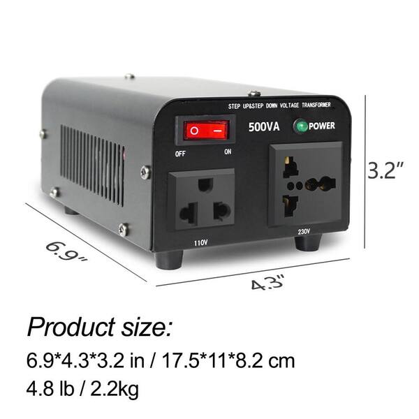 Transformateur Step-Up SUNSHUN 500W 110V Vers 220V - Convertisseur De Tension Avec Protections