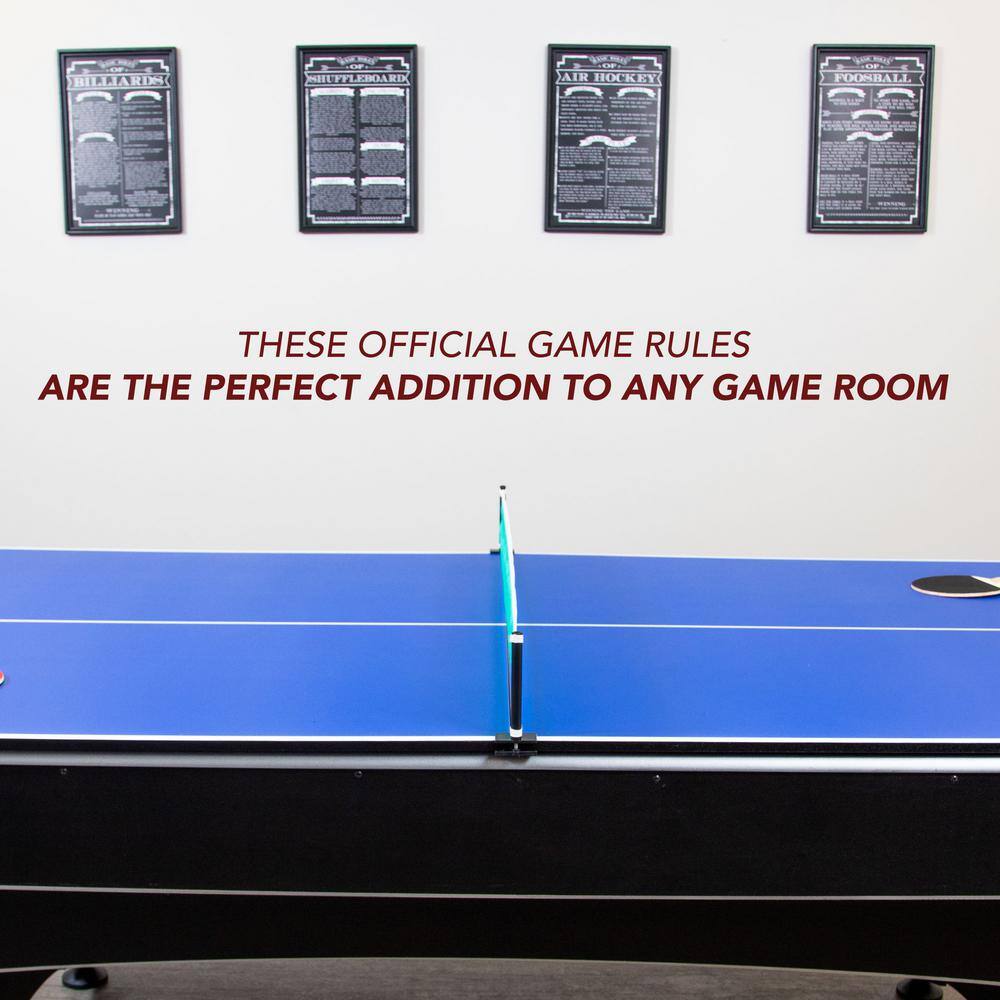 Elegant Black Framed Shuffleboard Rules Wooden Wall Art