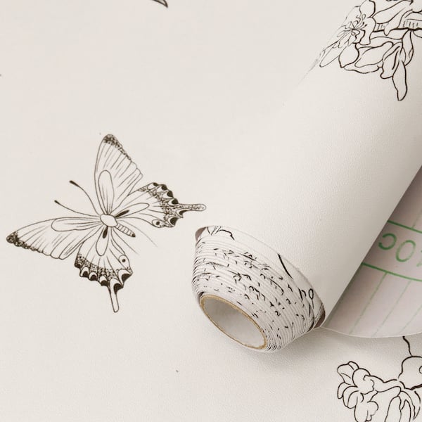 Bird and Plants Peel and Stick Wallpaper, Wallpaper Roll (Covers 47.23 sq. ft.)