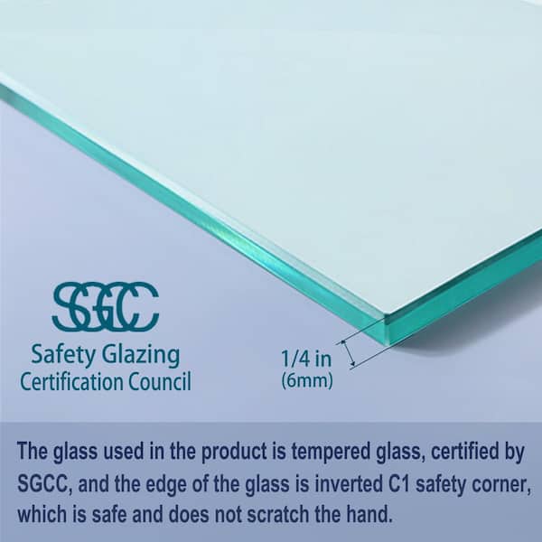 1/4 Clear Tempered Safety Glass