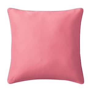 Soft Velvet Square Pink 18 in. x 18 in. Throw Pillow