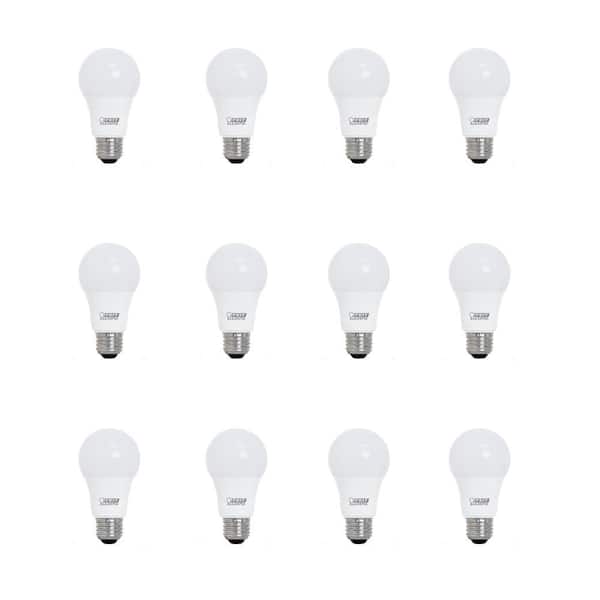Feit Electric 60-Watt Equivalent A19 Dimmable CEC Title 20 90+ CRI E26 Medium Base LED Light Bulb, Daylight 5000K(12-Pack)