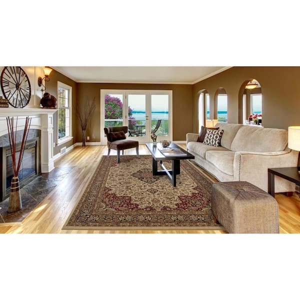 Persian Classic Ivory 5 ft. x 8 ft. Medallion Area Rug