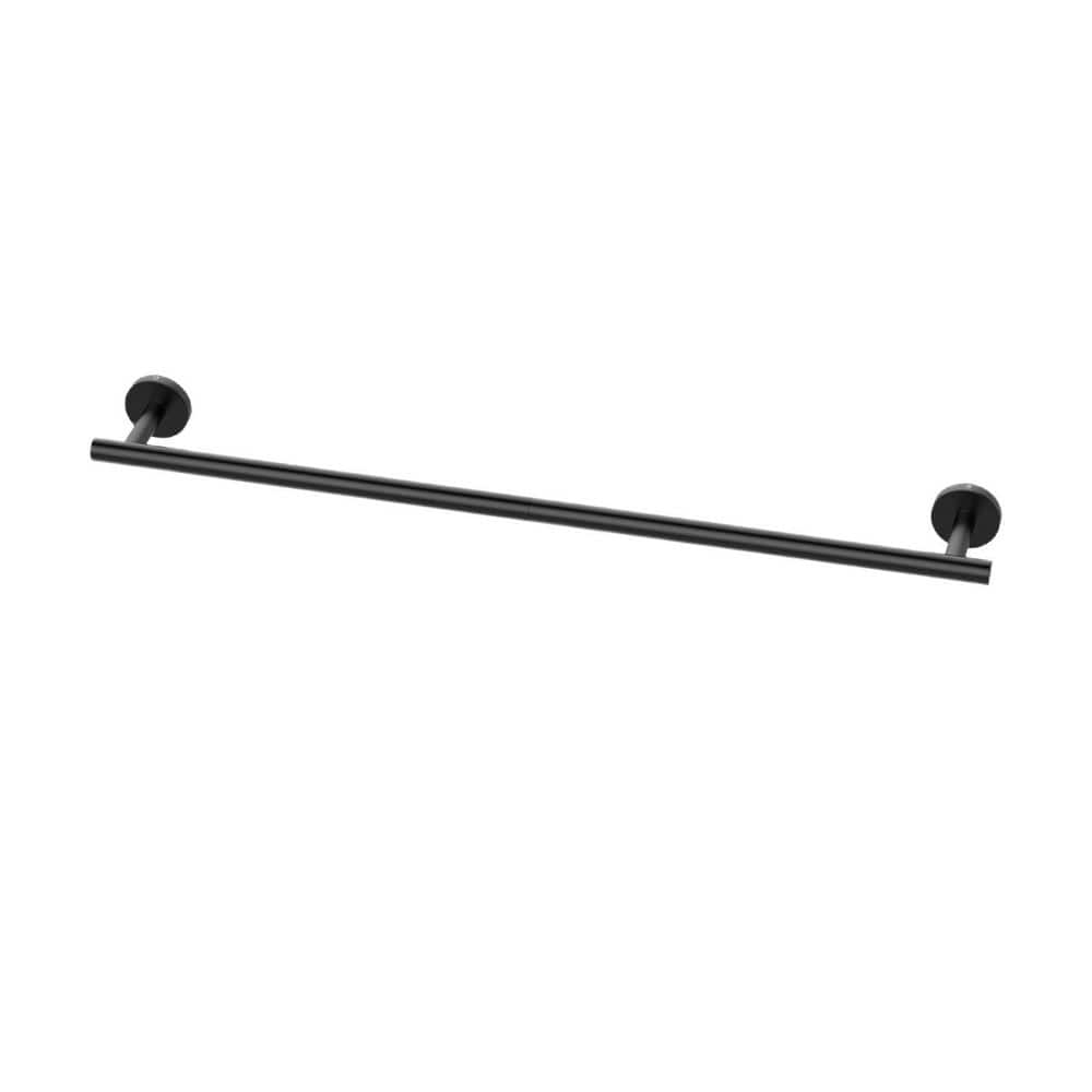 1-Pack 24 in. Wall Mounted Bathroom Towel Bar in Matte Black, Total Length 26 in. Modern Home Storage and Decor price history on PriceWatchPro
