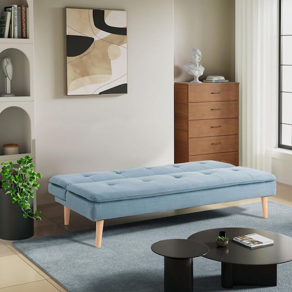 Serta Trenton 66.1 in. Blue Polyester Twin Size Sofa Bed Serta Trenton 66.1 in. Blue Polyester Twin Size Sofa Bed