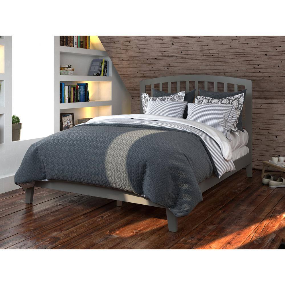 Richmond Full Grey Wood Mission Bed with Headboard