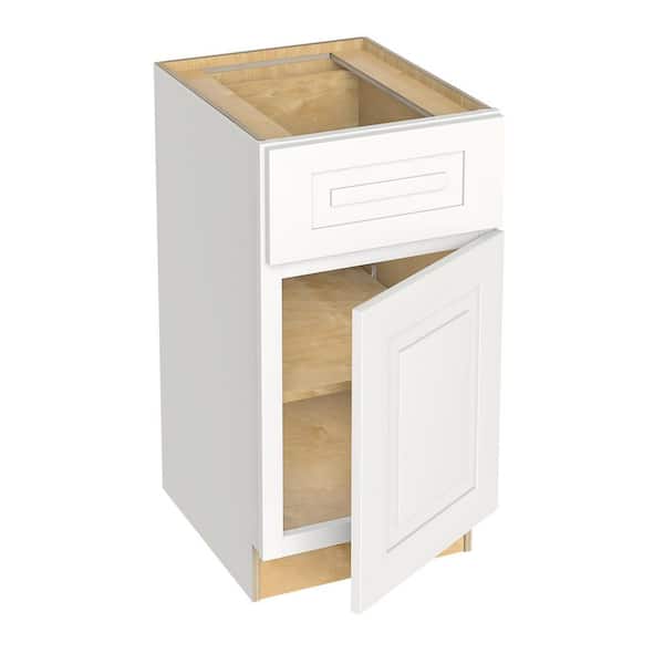 Home Decorators Collection Grayson 18 in. W x 21 in. D x 34.5 in. H Assembled Plywood Base Bath Cabinet in Pacific White with Soft Close RH