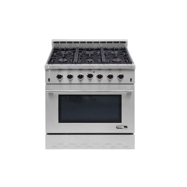 NXR Entree 36 in. 5.5 cu. ft. Professional Style Dual Fuel Range with Convection Oven in Stainless Steel and Black