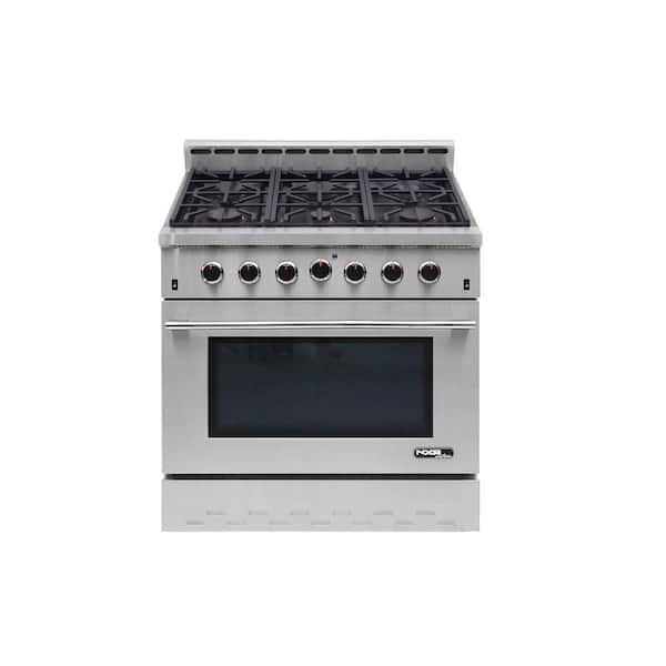 Nxr Entree 36 In 55 Cu Ft Professional Style Liquid Propane Range With Convection Oven In 7441