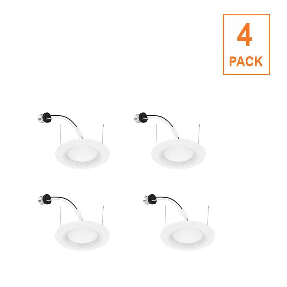 EcoSmart 4-pack 5/6 in. Integrated LED Recessed Retrofit Light