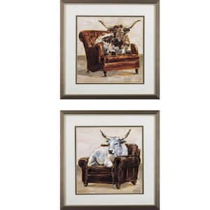 Victoria Bulls On a Chair 1 by Unknown Wooden Wall Art (Set of 2)