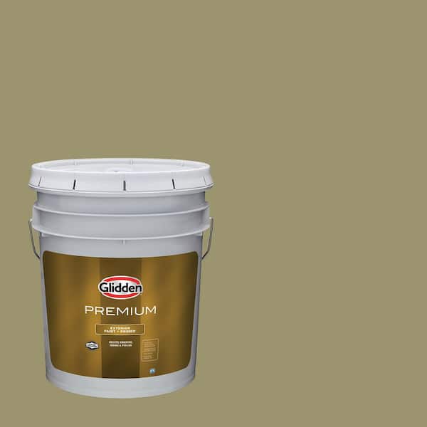 Glidden Premium 5 gal. PPG1113-5 Sweet Annie Semi-Gloss Exterior Latex Paint