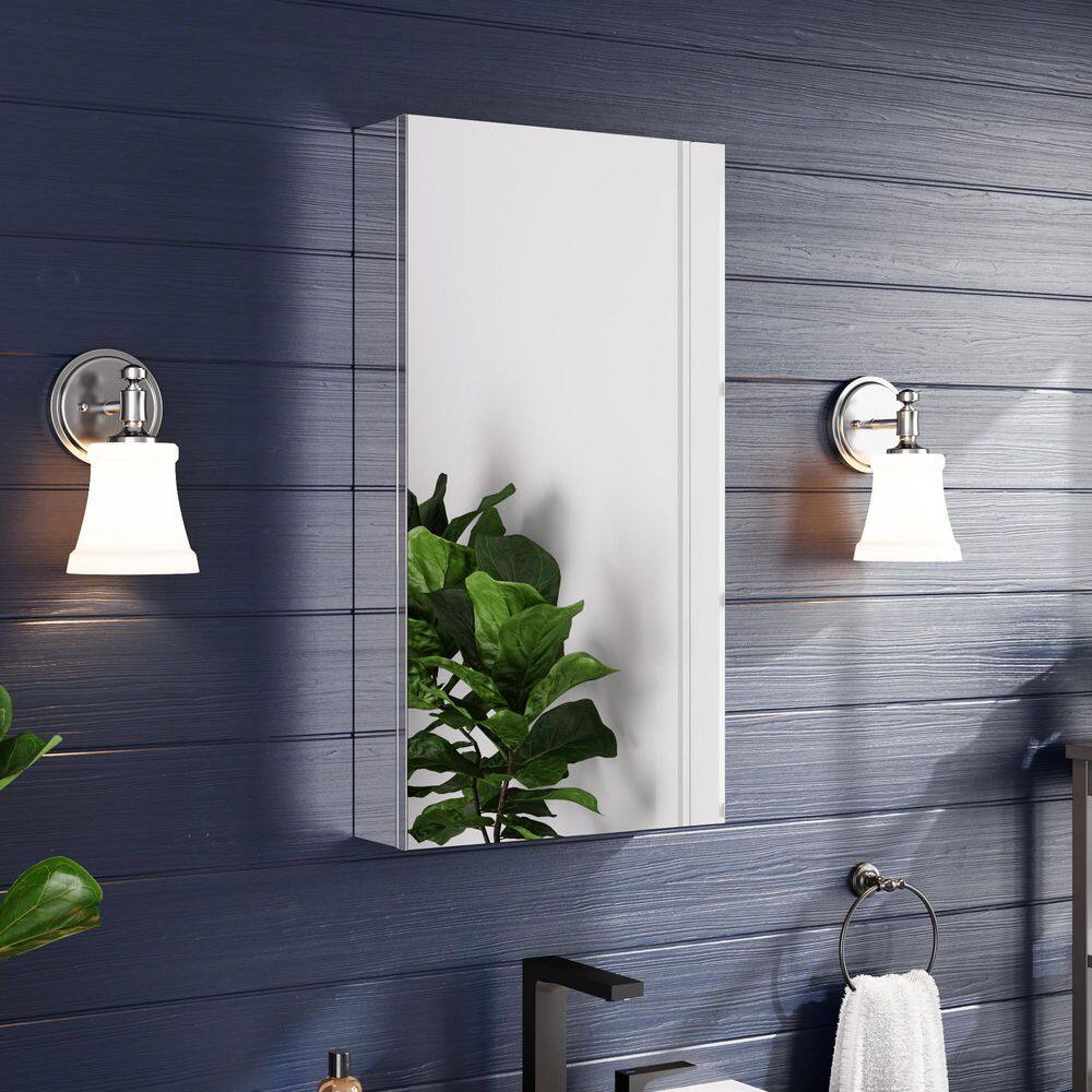 16 in. W x 30 in. H Rectangular Frameless Aluminum Medicine Cabinet with Mirror and Soft-Close Hinges price history on PriceWatchPro