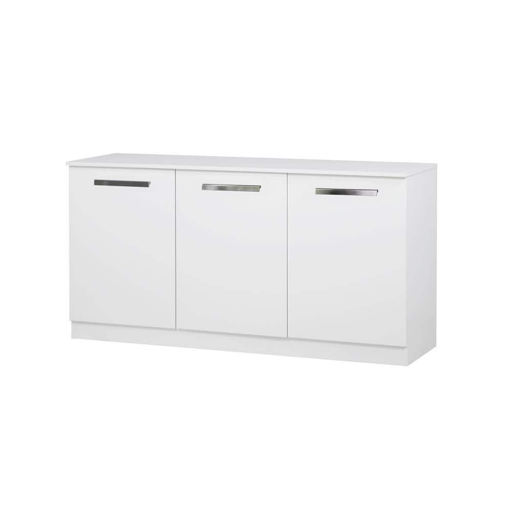 SAINT BIRCH Miami White 3-Door Credenza File Cabinet SBAK4100CFWW