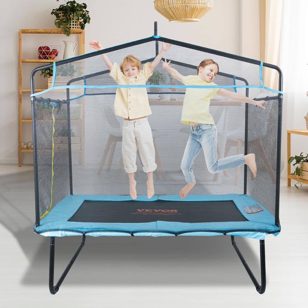 6-Foot Black Metal Kids' Trampoline with Enclosure
