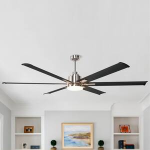 72 in. Integrated LED Indoor/Outdoor Brushed Chrome Ceiling Fan with Light and Remote Control
