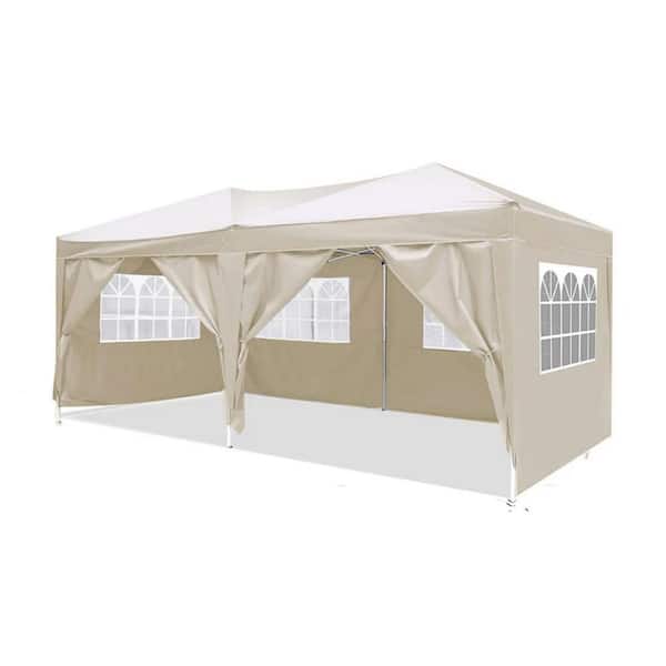 INNOBULE 10 ft. x 20 ft. Pop Up Outdoor Portable Folding Tent with Sidewalls, Carry Bag and 4-piece Weight Bag