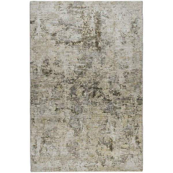 Dream Shag Premium Machine Washable Abstract ADS644 Taupe 9 ft. x 12 ft. Area Rug