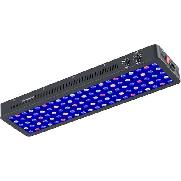 OBJLGEV Spectrum Aquarium Light 28 in. Reef Light with Dual Dimmable Channels, 105 SMD Chips, Daisy Chain Design for Coral 300W