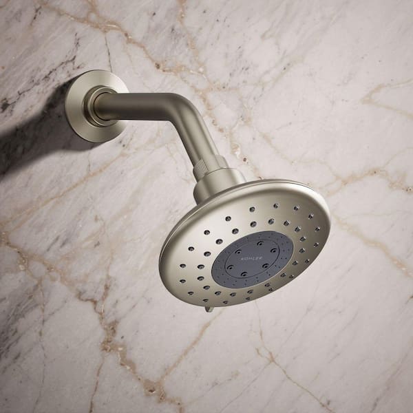 Daisyfield 6-Spray 1.75 GPM 4.9375 in. Wall-Mount Fixed Shower Head in Vibrant Brushed Nickel