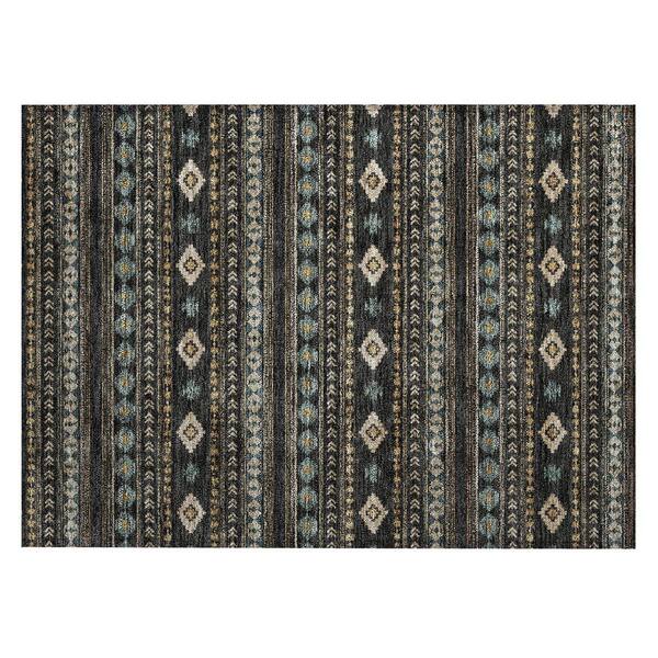 Chantille Machine Washable Indoor/Outdoor Abstract ACN3124 Black 3 ft. x 4 ft. Area Rug